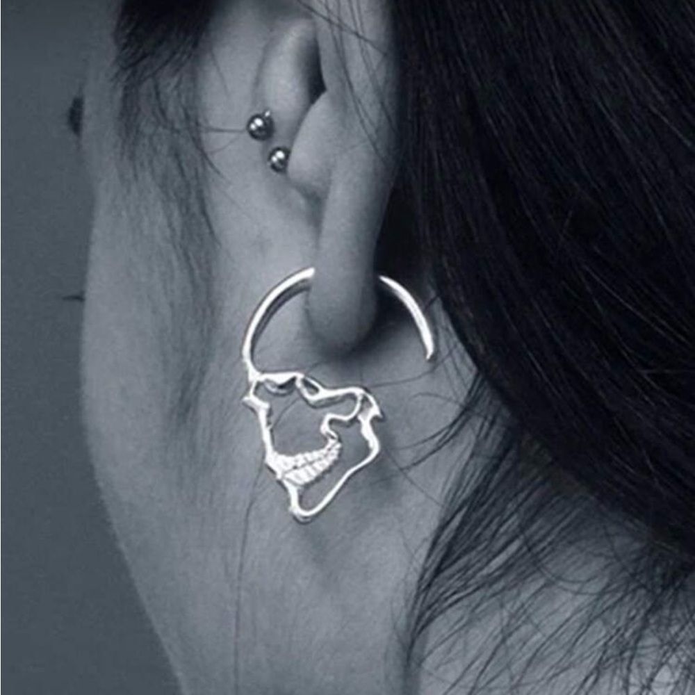 Sterling Silver Skull Earrings A1625